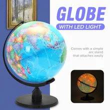 25 см, Глобус земли, карта мира, география, светодиодный, с подсветкой, для рабочего стола, украшения, образование, для дома, офиса, помощь, миниатюры, подарок для детей