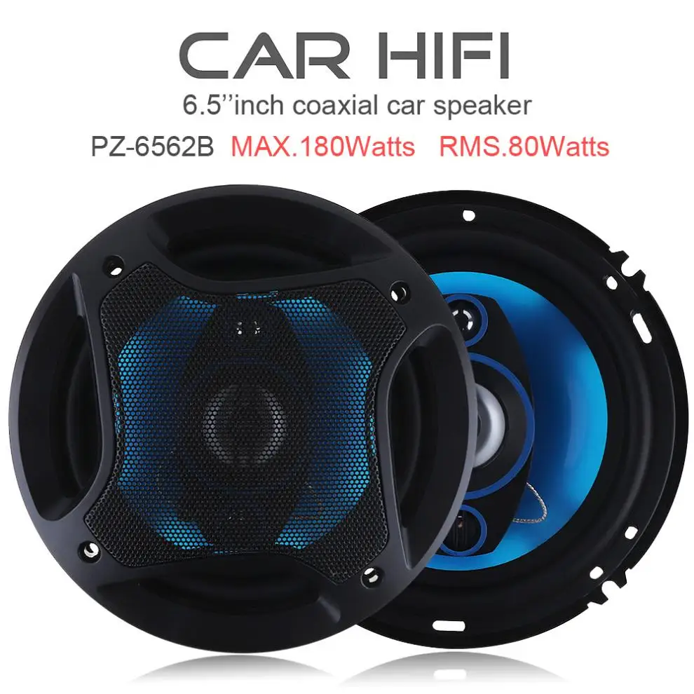 2 шт./лот 6 5 Дюймов 180 Вт 3 Way автомобиля Hifi Динамик коаксиальный рог полный диапазон