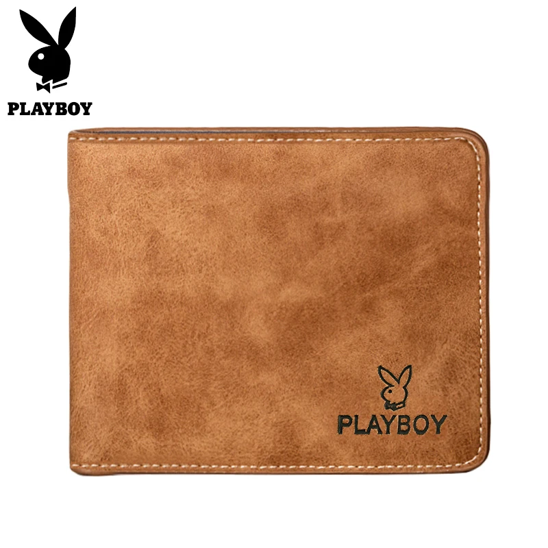 

Playboy Men Wallets Short Leather Dollar Price Credit Card Holder Wallets Vintage Casual Design Male Wallet Coin Purse Men