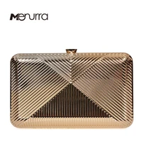 Bolsos de noche de fiesta para mujer, bolsos de mano de Metal de alta calidad hexagonales, Mini Bolso Negro de noche, bolsos plateados, caja de embrague dorada