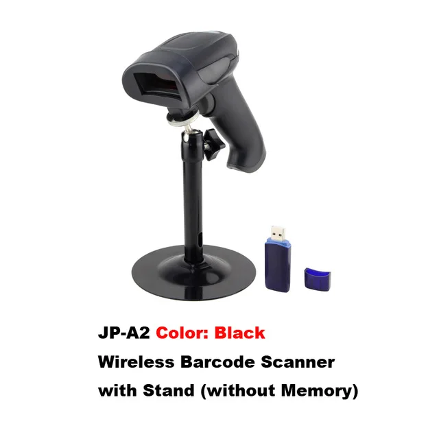 JP-A2+ подставка! Беспроводной сканер штрих-кодов с подставкой USB сканер штрих-кодов+ Колыбель беспроводной считыватель штрих-кодов с кронштейном - Цвет: A2 and stand
