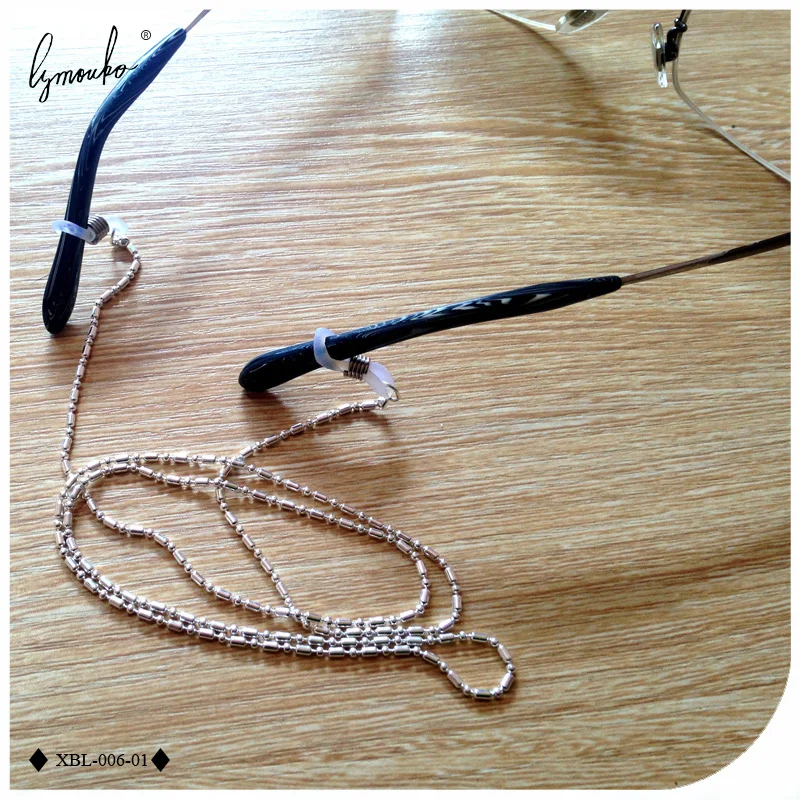 Lymouko ярко-розовые металлические ремешки бисерная цепь для очки для чтения для защиты с солнцезащитными очками держатель шнур на шею, ночная сорочка с бретелями веревка