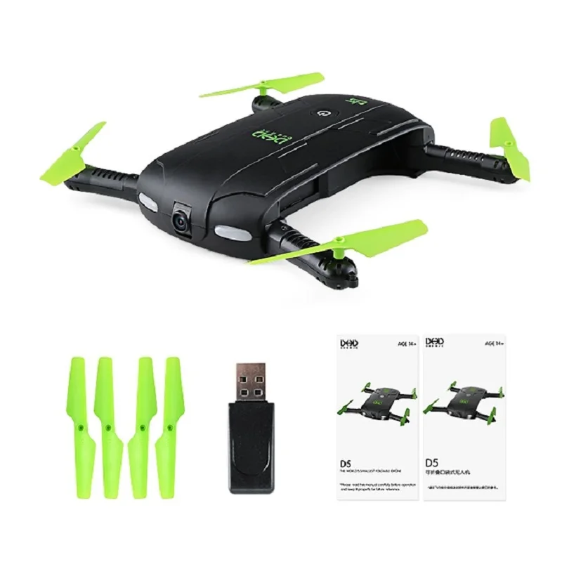 JJRC DHD D5 складной Радиоуправляемый Карманный Дрон BNF WiFi FPV 0.3MP камера селфи телефон