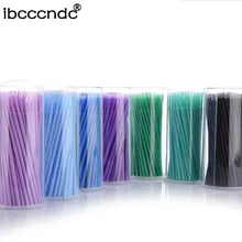 100 шт./лот, одноразовая щетка для ресниц, тампон, микрощетки, инструменты для наращивания ресниц, индивидуальные инструменты для удаления ресниц, Аппликаторы