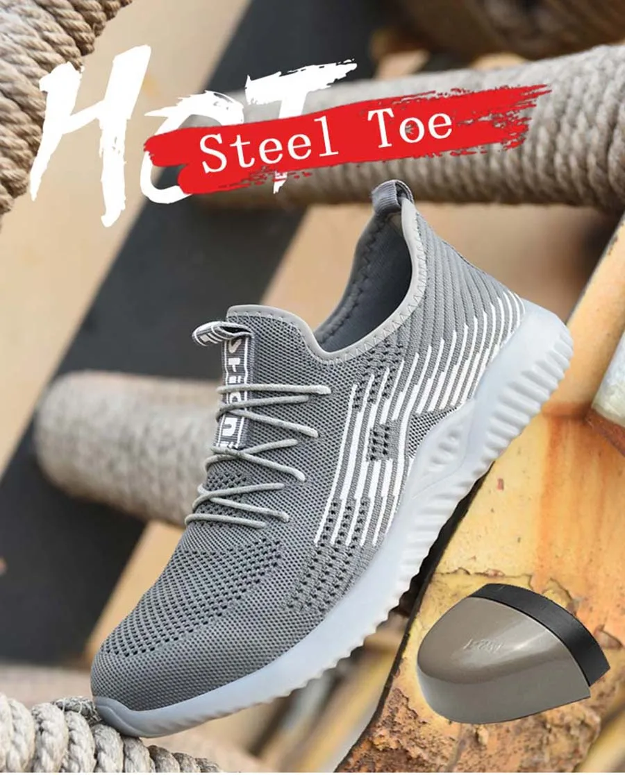 Защитная обувь дышащая защитная обувь Для мужчин легкие ботинки со стальным носком; Рабочая обувь для пирсинга и мягкой подошве кроссовки