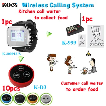 

1 keyboard 1 watch wrist 10 button restaurant ordering system Kitchen call waiter