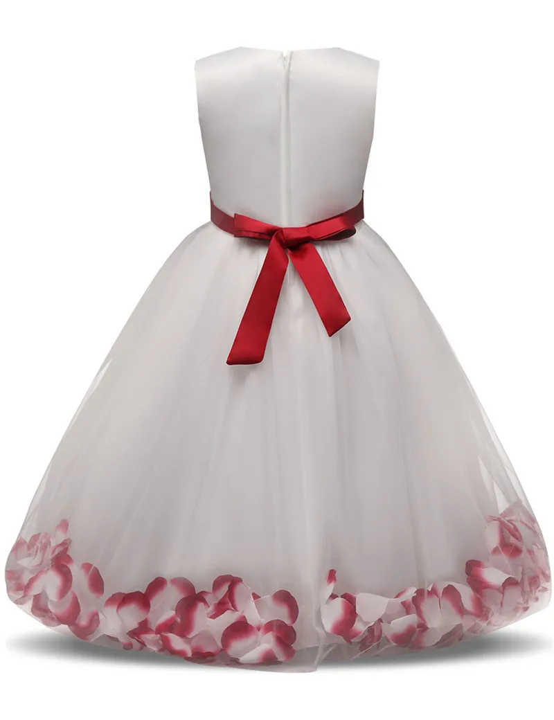 Платье с цветочным узором для девочек детское свадебное платье нарядное кружевное платье принцессы без рукавов для причастия, элегантное праздничное платье для выпускного вечера для девочек от 1 до 10 лет