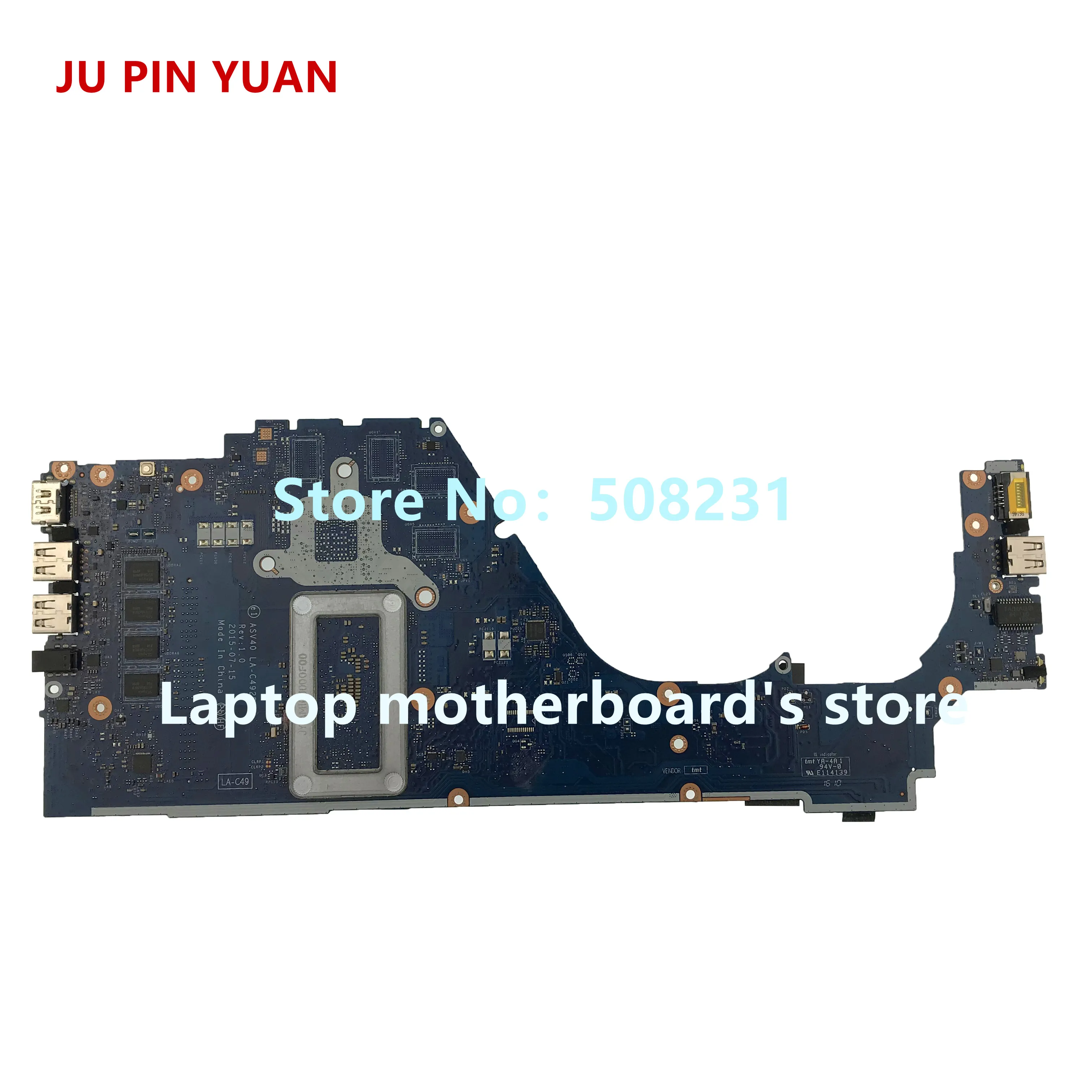 Discount JU PIN YUAN 829089-001 826089-601 LA-C492P for HP ENVY NOTEBOOK 14-J 14T-J Laptop Motherboard  i5-6200U 4GB fully Tested 104