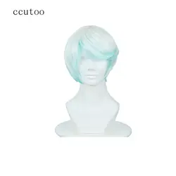 Ccutoo 12 "Сказки zestiria х mikleo Косплэй короткий белый и синий Ombre Синтетические волосы парик