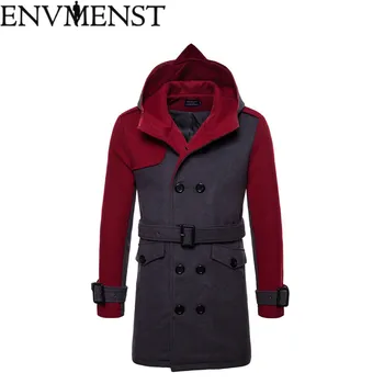 

Envmenst New Arrival Autumn Trench Coat 2018 Men Fashion Men Simple Design Long Coat Top Quality Cotton Male Overcoat