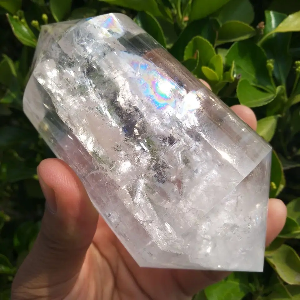 

Crystal polyhedra(128) Natural Clear Quartz White Crystal Wand Point Healing Specimen