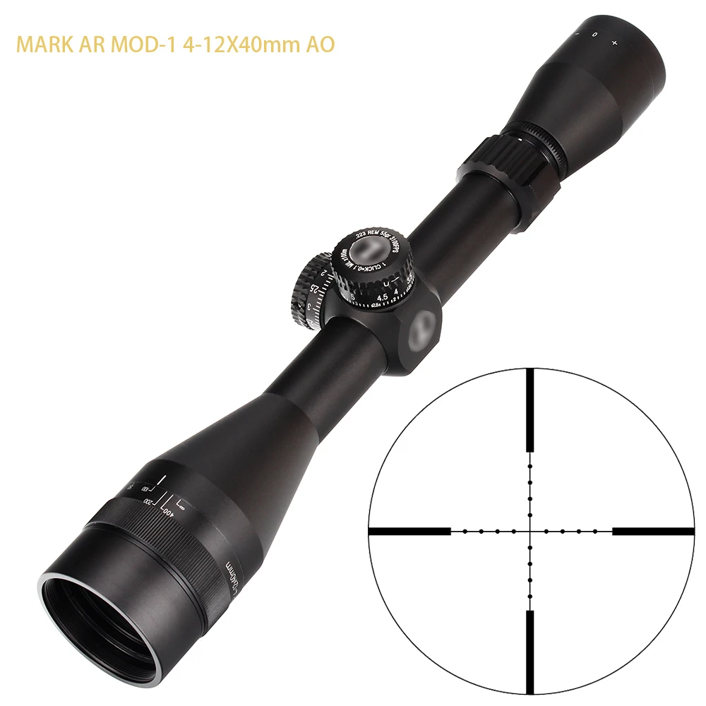 Охотничий прицел L MARK AR MOD 1 4 12X40 AO Mil Dot тактический для винтовки с дюймовой трубкой