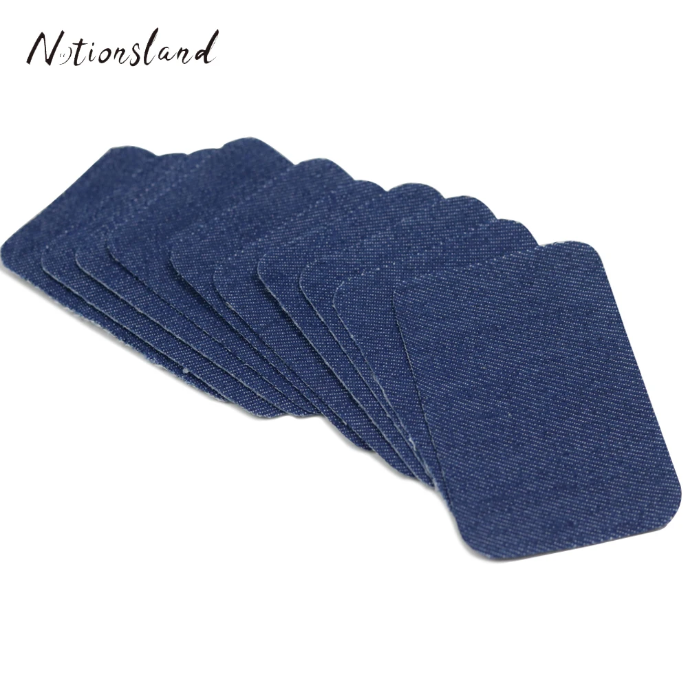

10pcs Denim Patch DIY Iron On Jeans Patches Repair Pants for Jean Clothing Knee Applique Fabric Sewing Accessory 2 Sizes