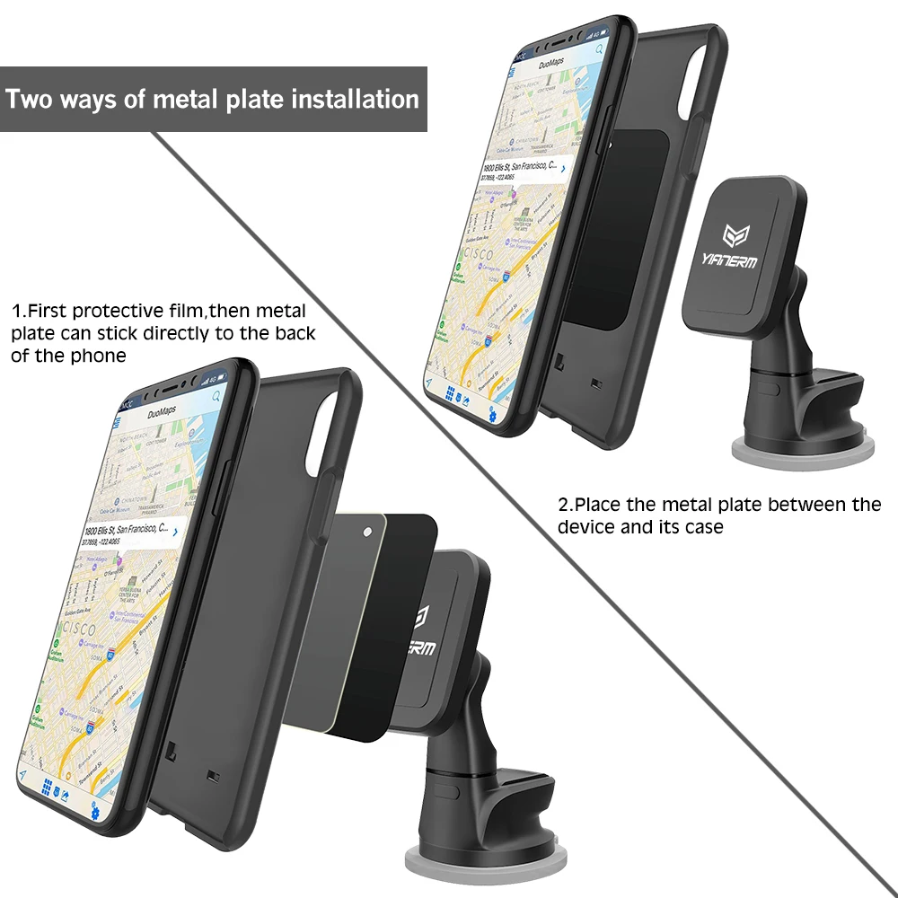 Cena Yianerm magnetyczny uchwyt samochodowy na telefon dla iPhone X Xs Max 7 8 Plus magnetyczna podstawka na telefon w samochodzie dla Xiaomi Galaxy S9 S8 + uwaga 8