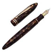 Wing Sung 626 Wingsung целлюлоидная Классическая перьевая ручка Little God Dot из смолы коричневого иридиевого цвета, тонкая 0,5 мм ручка для письма, подарок, офисная ручка