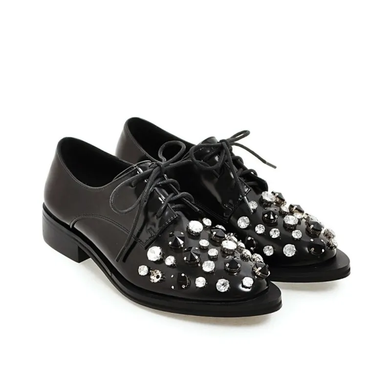 Brand 2017 Oxford Shoes Woman Genuine Leather Flat Shoes Quality Women