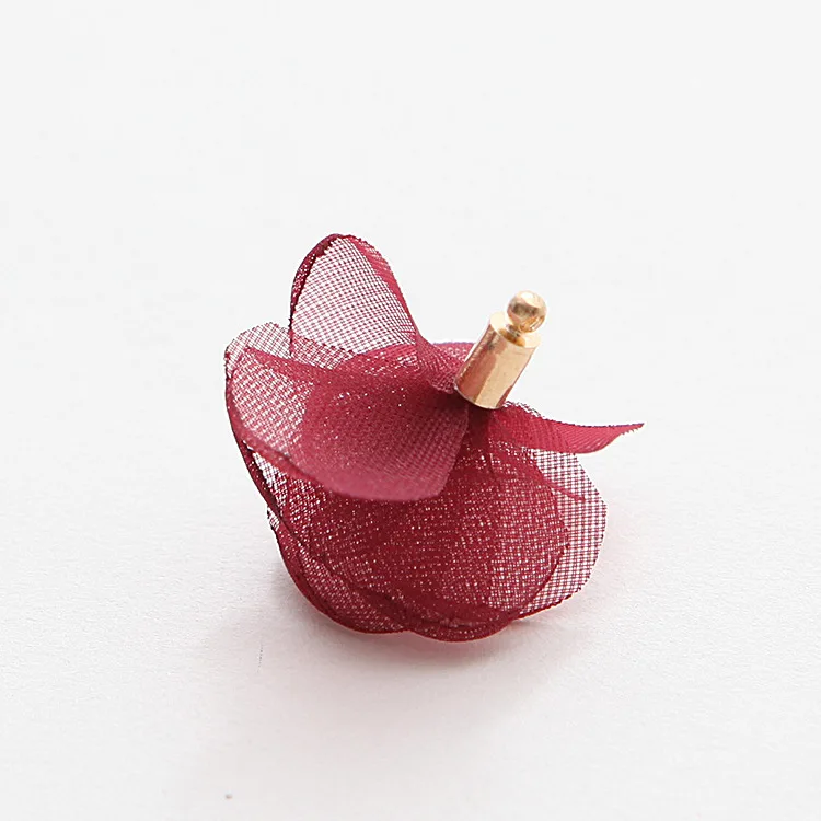 Шифоновая ткань горящая кромка лепесток цветок аксессуары с бахромой Diy мешочек для сережек висячие украшения аксессуары - Цвет: 8