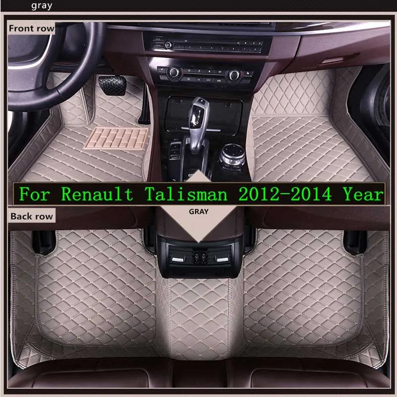 

New 3D Leather Car Floor Mats For Renault Talisman 2012-2014 Custom Auto Foot Pad Automobile Carpet Cover Waterproof Mat