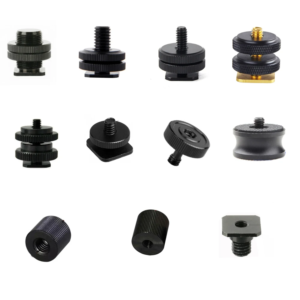 

1/4" to 3/8" 5/8 Male to Female Double Layer Thread Screw Mount Adapter Tripod Plate Screw mount for Camera Flash Tripod Mic