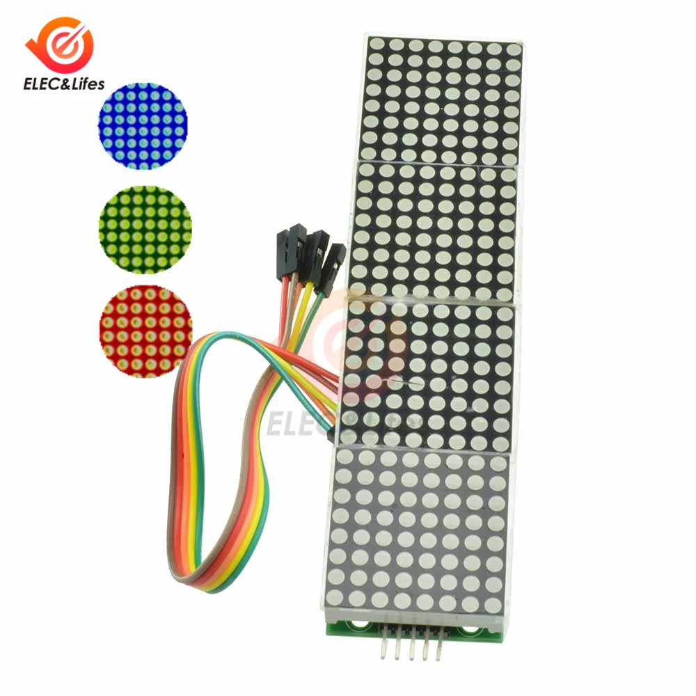 4 в 1 MAX7219 матричный модуль для микроконтроллера Arduino 4 в одном светодиодный модуль дисплея с 5P линией 4 в 1 красный/зеленый/синий