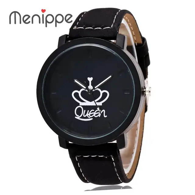 Fashion Brand King Queen Leather Strap Unisex Watches Men Quartz Women Dress Wat Fashion Brand King Queen Leather Strap Unisex Watches Men Quartz Women Dress Wat