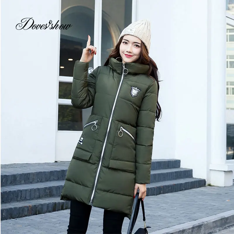 

2017 Thick Long Winter Jacket Women Padded Cotton Coat Hooded Overcoat Parka Plus Size Wadded Casaco Feminino Female Jacket L826