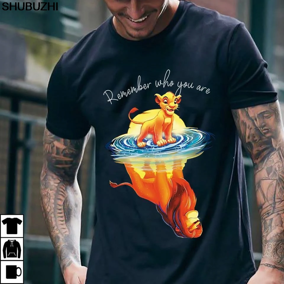 

The Lion King Remember Who You Are T Shirt Navy Cotton Men Cartoon t shirt Unisex New Fashion tshirt free shipping funny sbz6196
