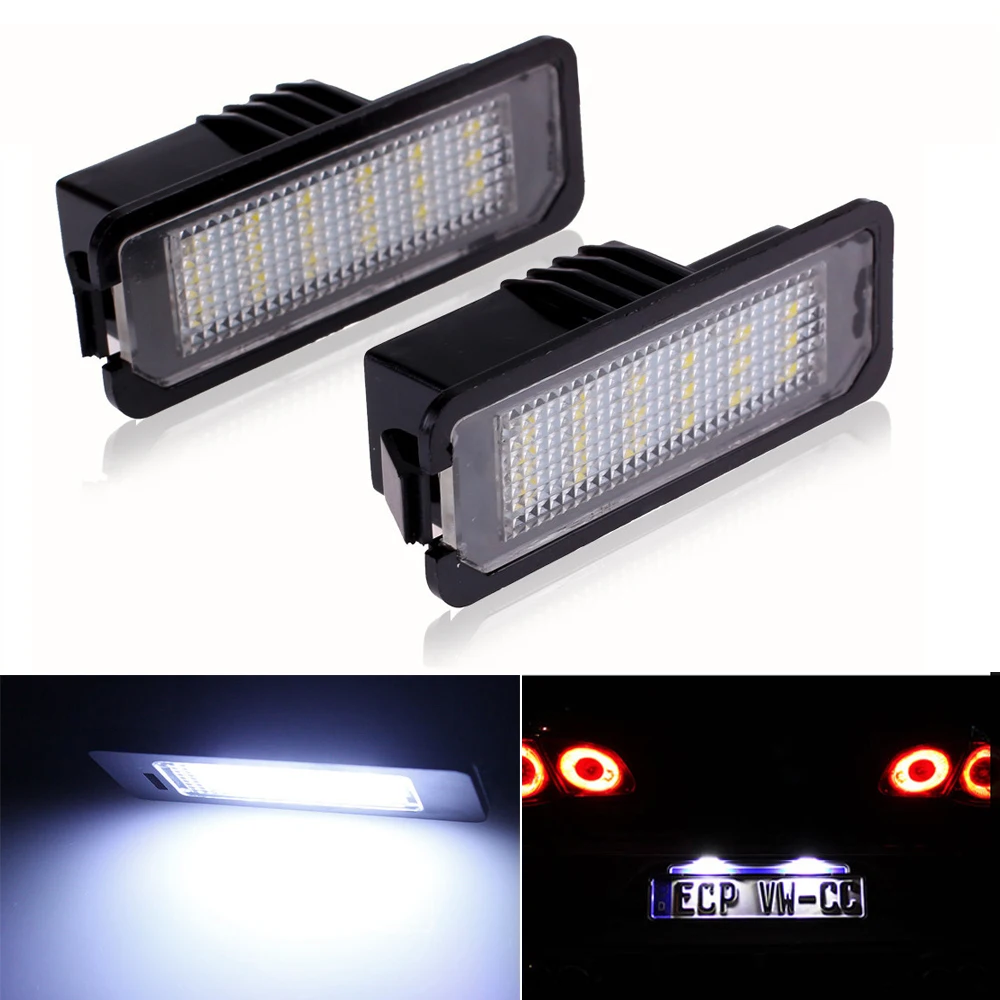 2 шт. без ошибок 18SMD Автомобильный светодиодный светильник номерного знака Лампа