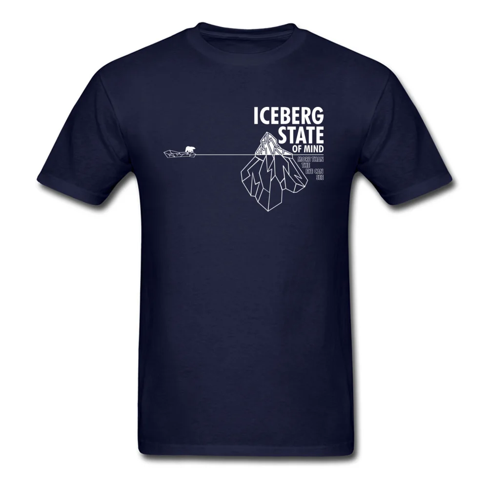 ICEBERG STATE Cute Short Sleeve Summer T-shirts Pure Cotton Crewneck Men Tops Shirt Print Tops & Tees ostern Day ICEBERG STATE navy