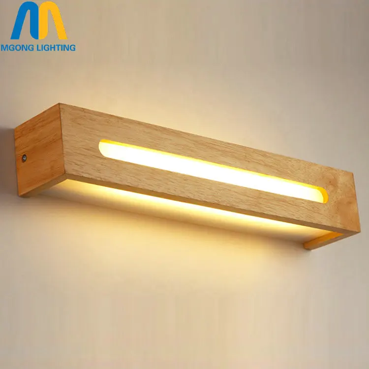 Деревянное винтажное светодиодное настенное зеркало для ванной комнаты