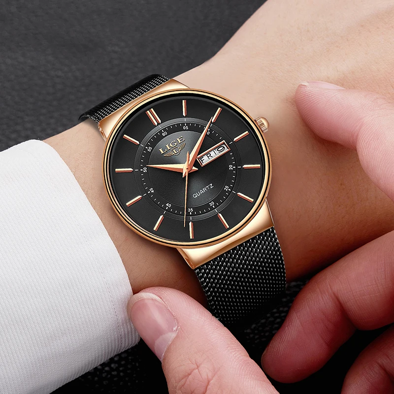 Relojes Hombre New LIGE Ultra-thin Mens Watches Stainless Steel Waterproof Clock Men Top Brand Luxury Casual Sports Quartz Watch Relojes Hombre New LIGE Ultra-thin Mens Watches Stainless Steel Waterproof Clock Men Top Brand Luxury Casual Sports Quartz Watch