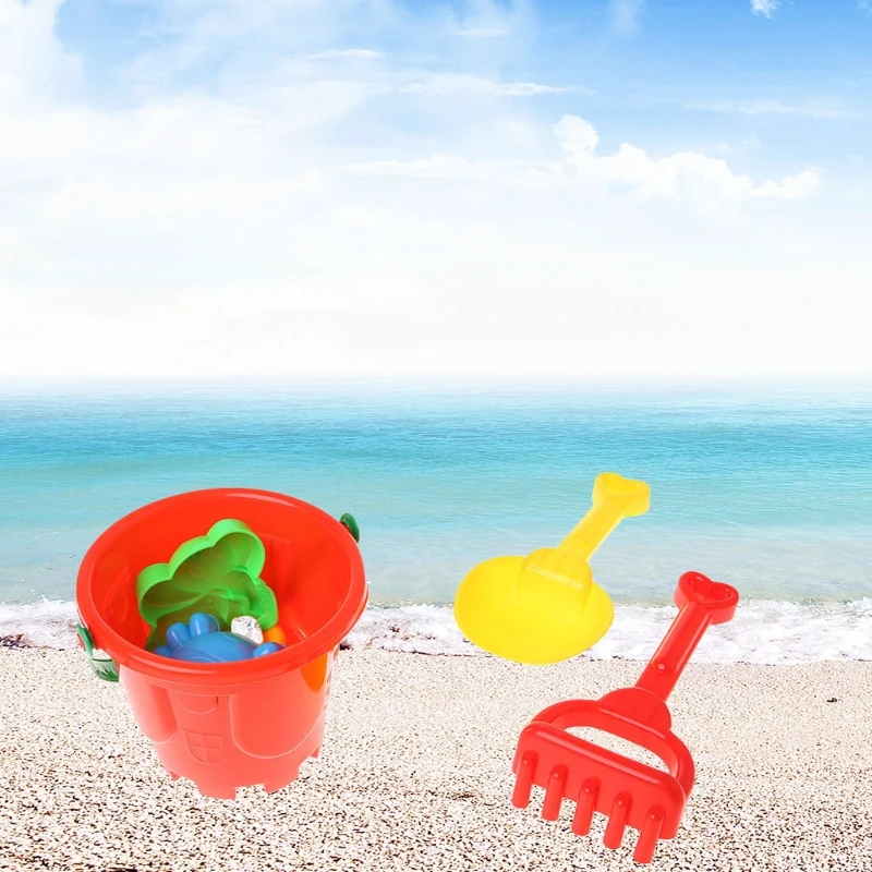 7Pcs Sand Beach Toys Bucket Spade Shovel Rake Dune Water Tools Set For Children