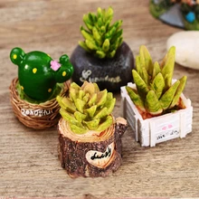 1pc Mini Resin Fleshy Cactus Figurines Miniature Doll House Ornaments Fairy Garden Micro Landscape Home Decoration 1pc Mini Resin Fleshy Cactus Figurines Miniature Doll House Ornaments Fairy Garden Micro Landscape Home Decoration