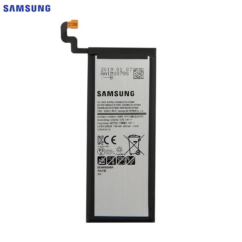 Samsung сменный аккумулятор EB-BN920ABA для samsung GALAXY Note 5 SM-N9208 N9208 N9200 N920t N920c Note5 подлинный