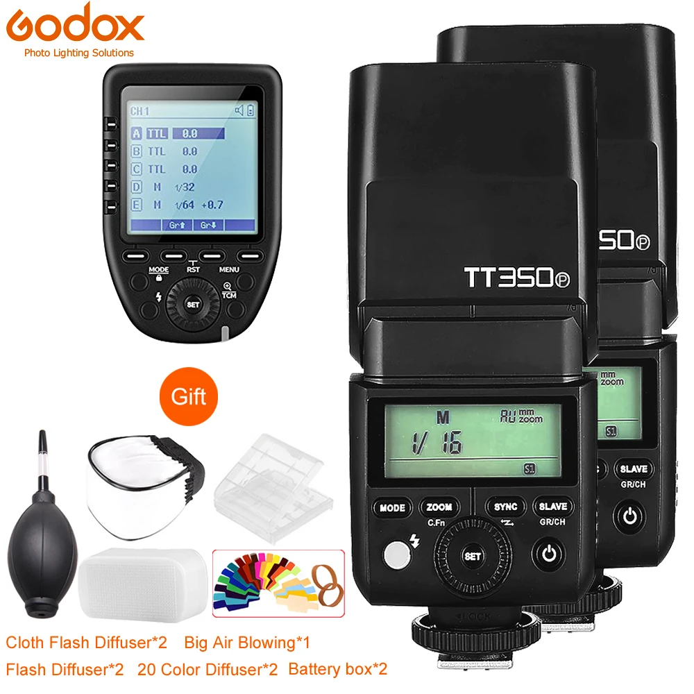 2x Godox TT350C/N/S/F/O/P вспышка камеры Speedlite ttl HSS GN36+ XPro триггер для Canon Nikon sony фужи Олимпус Panasonic Pentax - Цвет: for Pentax
