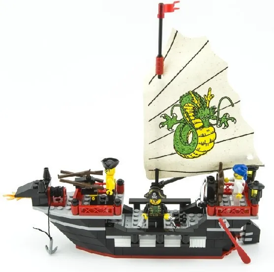 Enlighten Pirate Series Pirate Ship Dragon Boat Model Building Blocks Sets Minifigures Compatible With font b