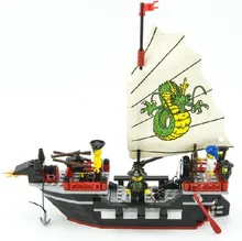 Enlighten Pirate Series Pirate Ship Dragon Boat Model Building Blocks Sets Minifigures Compatible With Legoe 211PCS