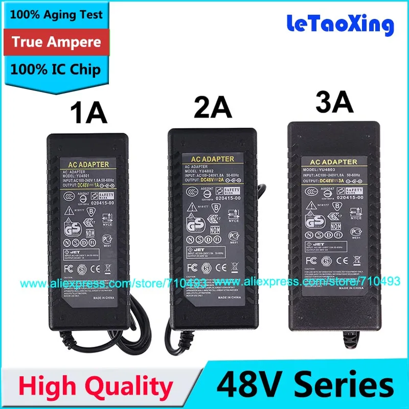 

With IC Chip AC DC 48V 1A 2A 3A Power Adpater Supply Charger Transformer 48W 96W 144W For LED Strip Light CCTV Camera 1pcs