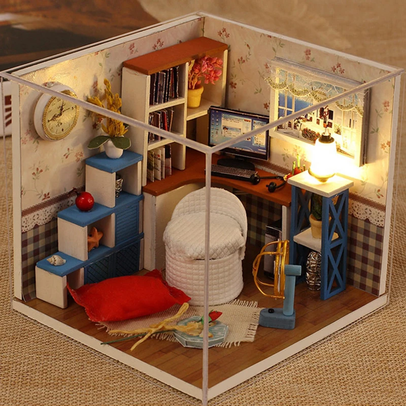 الفتيات DIY تجميع بيت الدمية الاطفال منازل دمية المنمنمات دمية مجموعة اثاث عدة لعب للأطفال هدية الكريسماس الفتيات DIY تجميع بيت الدمية الاطفال منازل دمية المنمنمات دمية مجموعة اثاث عدة لعب للأطفال هدية الكريسماس