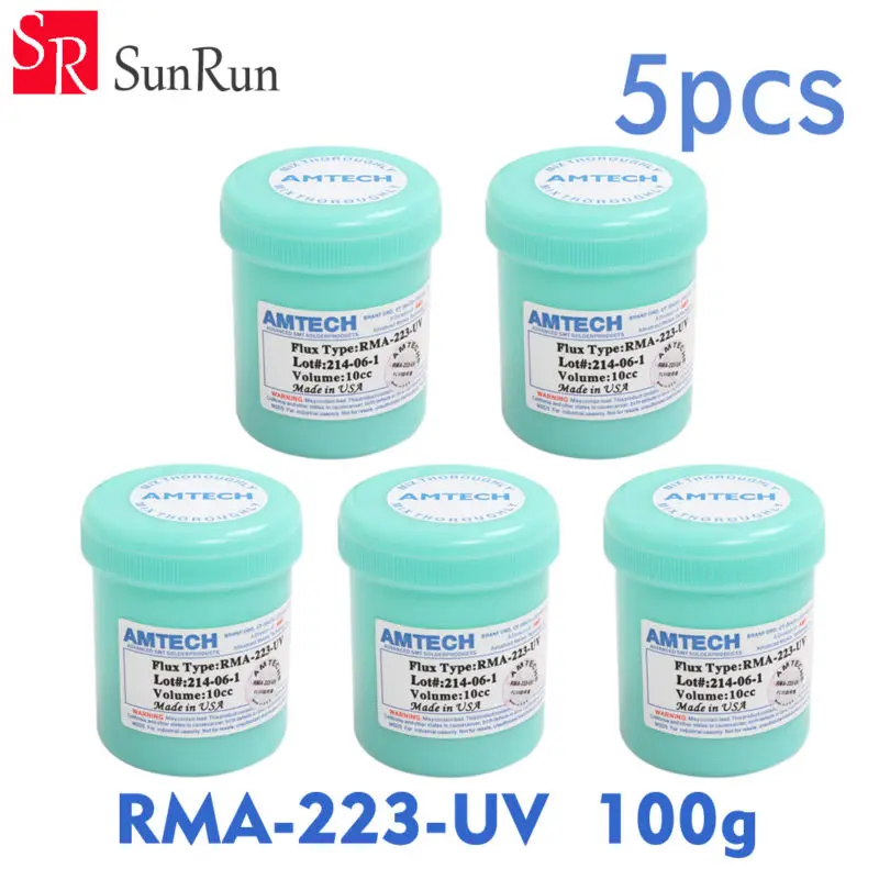 

5pcs Newest Worldwdide Solder Soldering Paste Flux Grease RMA-223-UV 100g for LED BGA SMD PGA