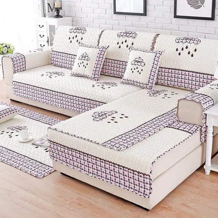 Диванная подушка, четыре сезона универсальный тканевый чехол для дивана, полностью хлопковая ткань диванная подушка, простая современная Подушка с вышивкой - Цвет: C