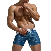 Плавки для плавания мужские с принтом на шнурке быстросохнущие короткие пляжные плавки шорты для плавания спортивный костюм и аксессуары