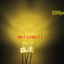 200 шт. 2 мм плоский Топ теплый белый прозрачный 12000MCD светодиодный Яркий теплые белые светодиоды 2 мм Большой/широкий угол теплый белый светодиодный