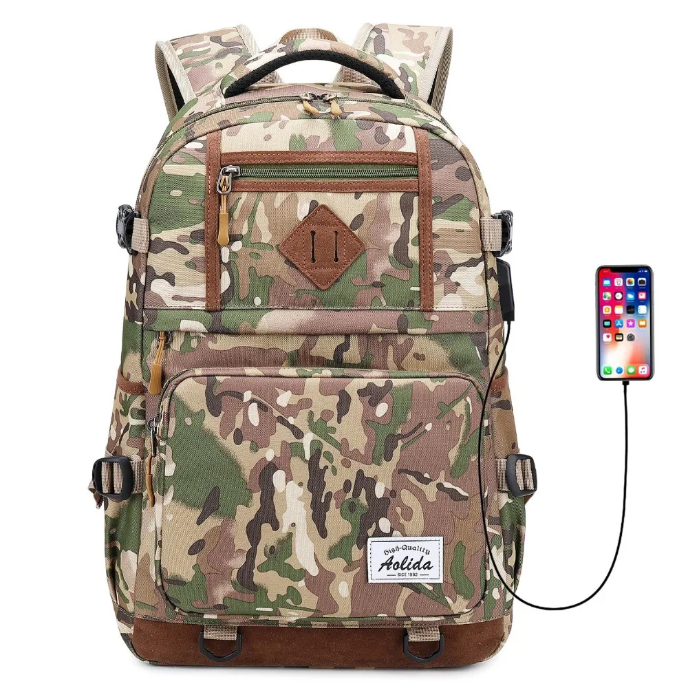 NIEUWE Militaire Camouflage Nylon Schooltas Grote Capaciteit Reizen 