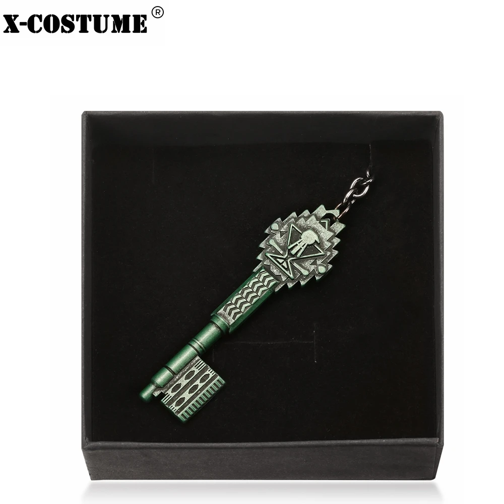 

X-COSTUME Game Ready Player One Key Keychain Replica Movie Cosplay Accessories Keyring Fancy Dress Clothing Props Christmas Gift