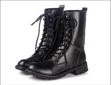 fashion Woman Motorcycle Boots Vintage Lady Combat Army Martin Boots Mid-Calf Leather Women Short Boots New