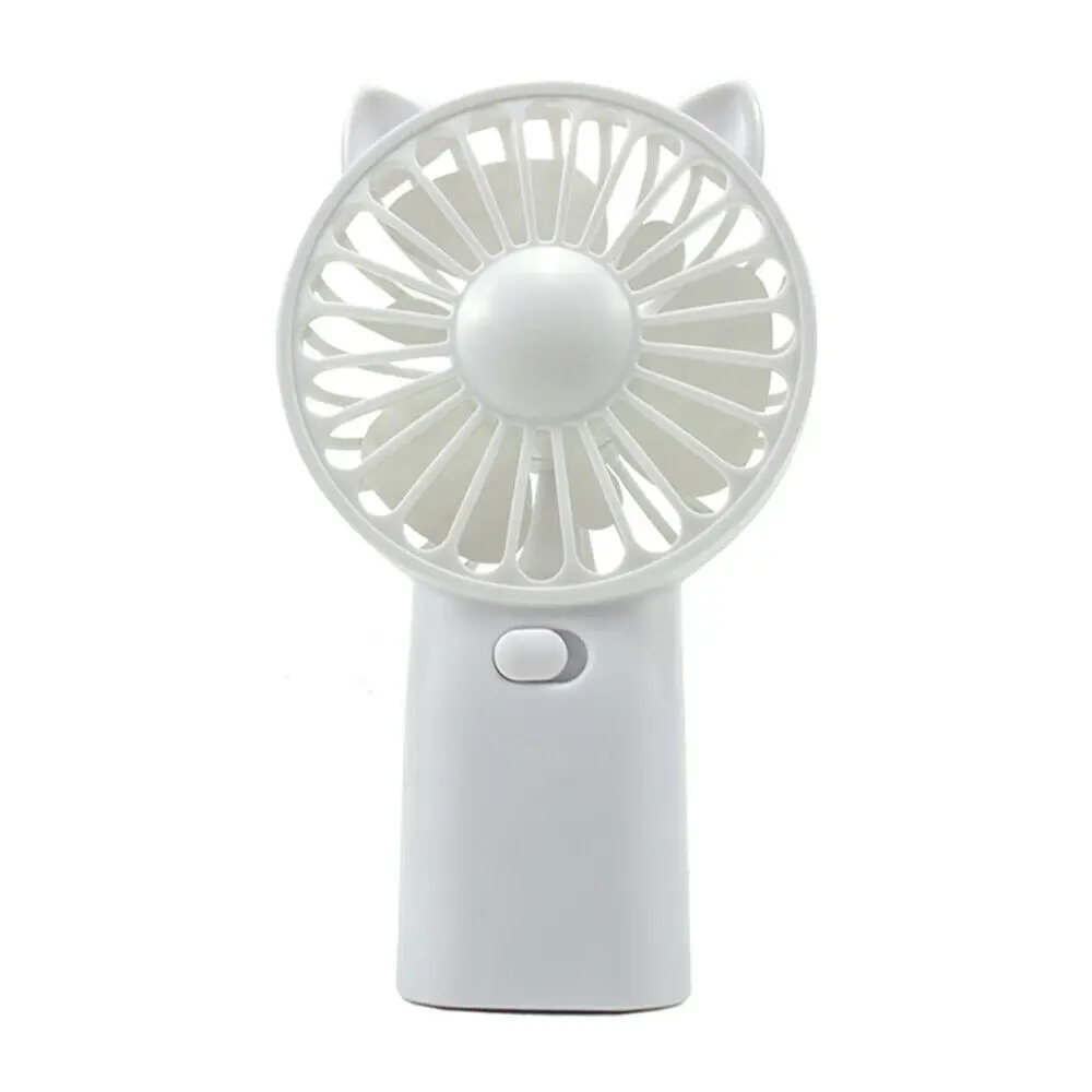 Мини USB портативный ручной настольный вентилятор открытый кулер Rechargeable1200mAh Powerbank Настольный персональный охлаждающий вентилятор для домашнего офиса - Цвет: Белый