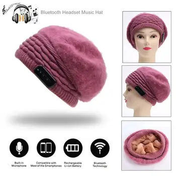 

Wireless Bluetooth Headphone Warm Hat Polyester Bluetooth Headband Headset Earphones Handsfree Call Winter for Women