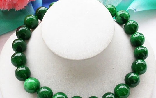 

ddh003006 Huge 17" 18mm nature round green (TaiWan Jasper) jade bead necklace 28% Discount