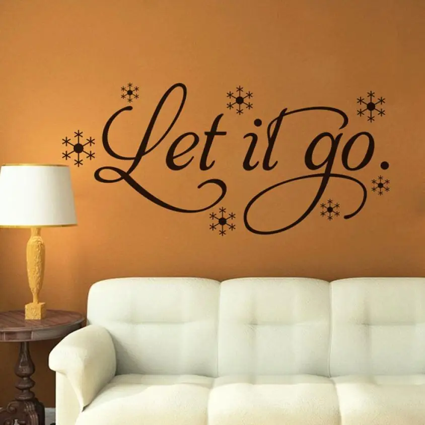 Home Decor New Let It Go Kid's Room Snow Vinyl Frozen Wall Sticker Home Wall Words Decor wall sticker Home Deco mirror AU3